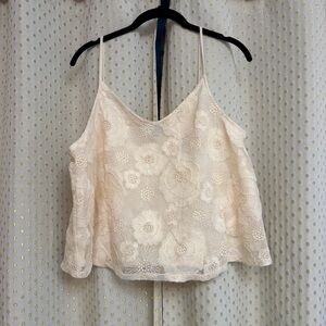 Express Floral Lace Cream Cami Top